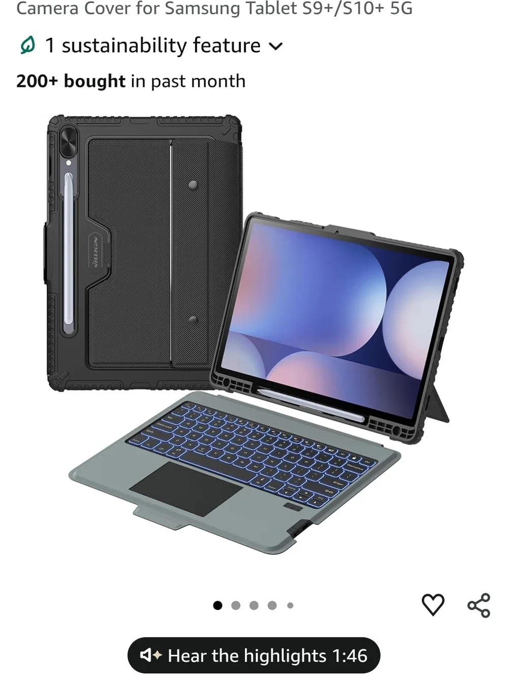 Nillkin for Samsung Galaxy Tab S10 Plus/S9 Plus 12.4